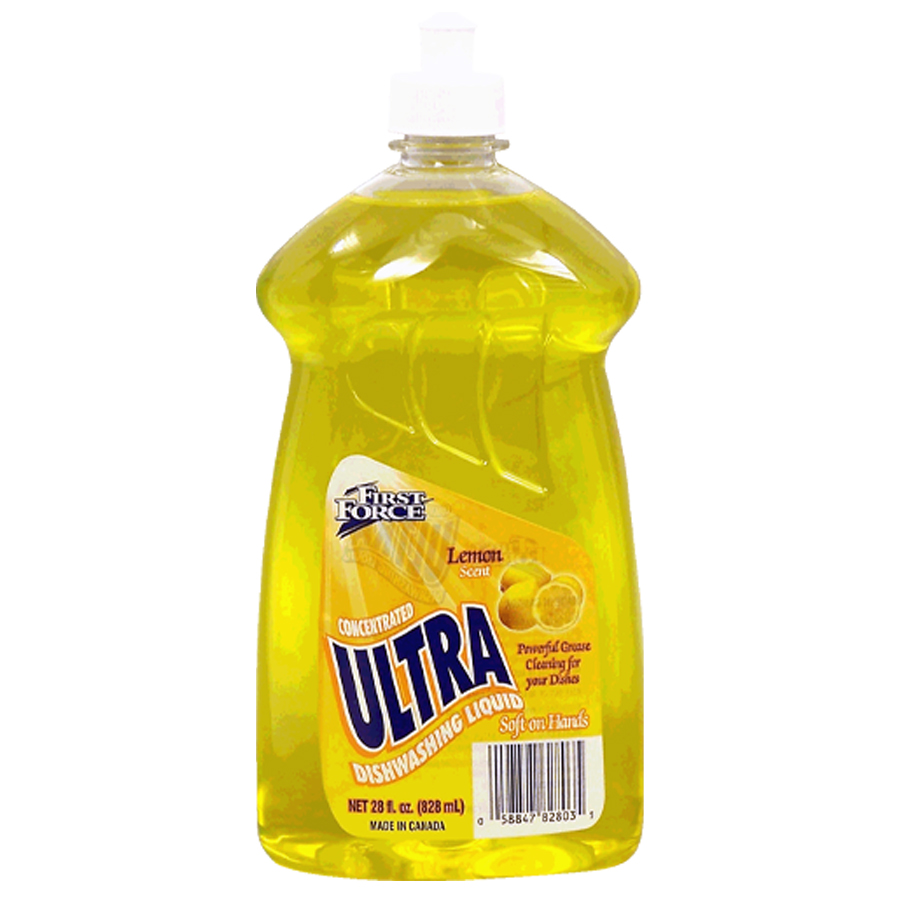 FIRST FORCE DISHWASH LIQUID 28 OZ ULTRA LEMON