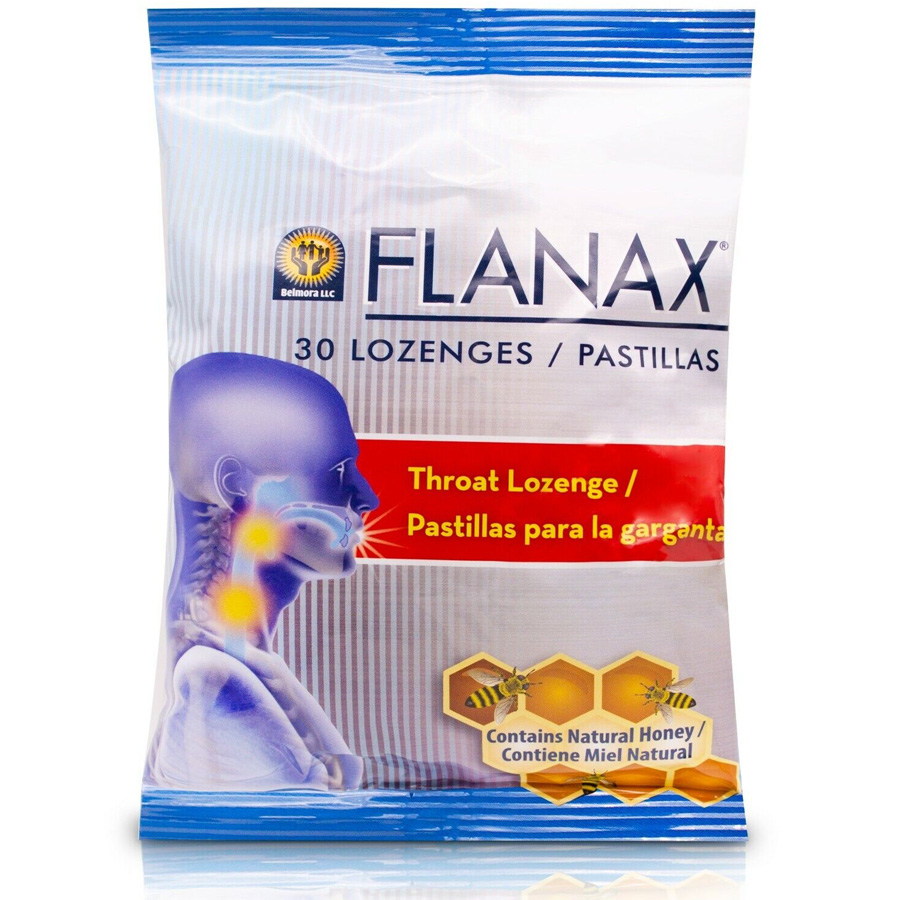 FLANAX THROAT LOZENGES BAGS 30 CT