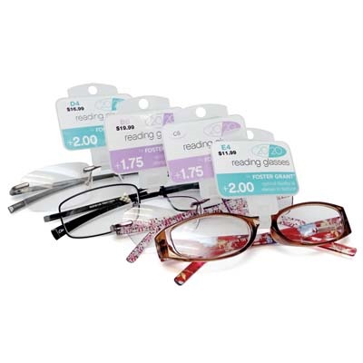 FOSTER GRANT READING GLASSES 1 PK MEDIUM ASSORTED POWERS & STYLES (1.75-2)