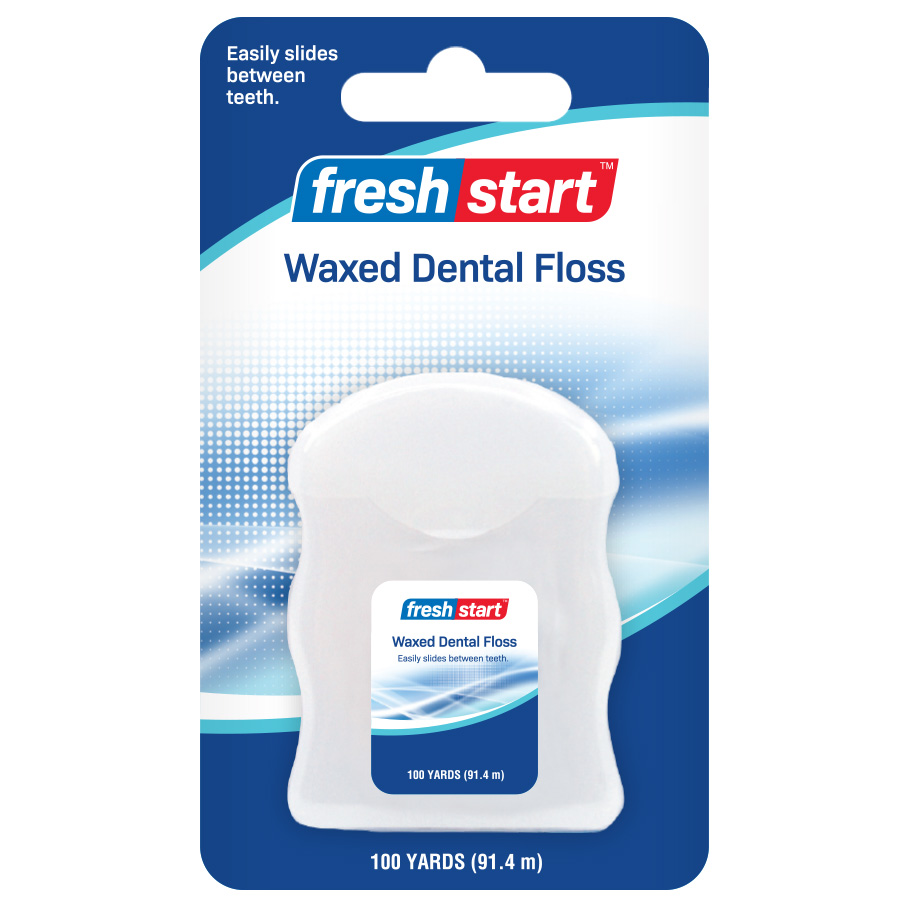 FRESH START WAXED DENTAL FLOSS 100 YD