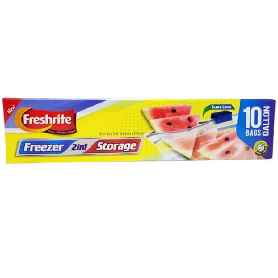 FRESHRITE FREEZER BAG 1 GL 10 CT SLIDELOCK