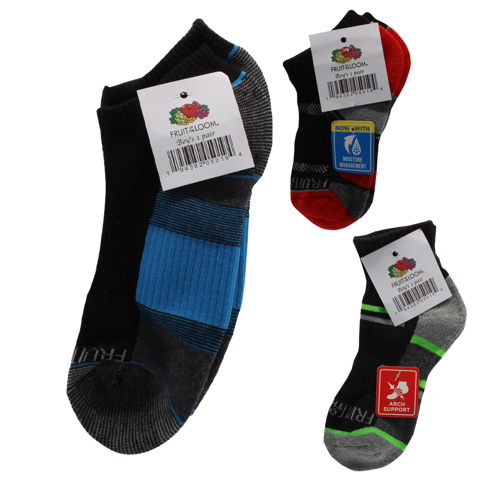 FRUIT OF THE LOOM BOYS SOCKS ASSORTED COLORS/SIZES