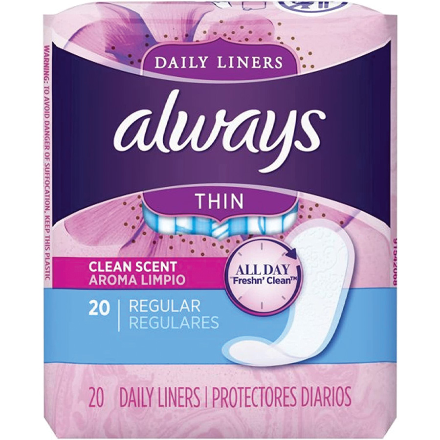 ALWAYS PANTY LINER 20 CT REGULAR CLEAN SCENT