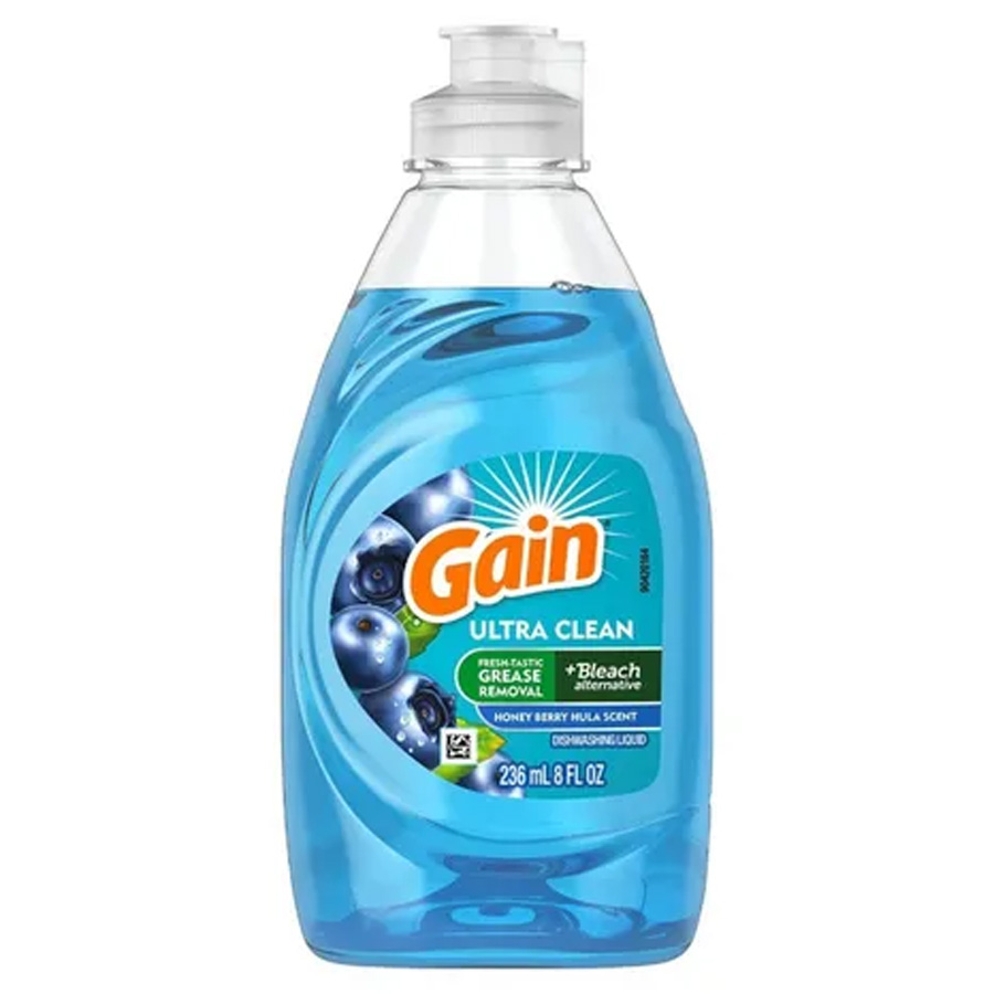 GAIN DISHWASH LIQUID 8 OZ HONEY BERRY HULA