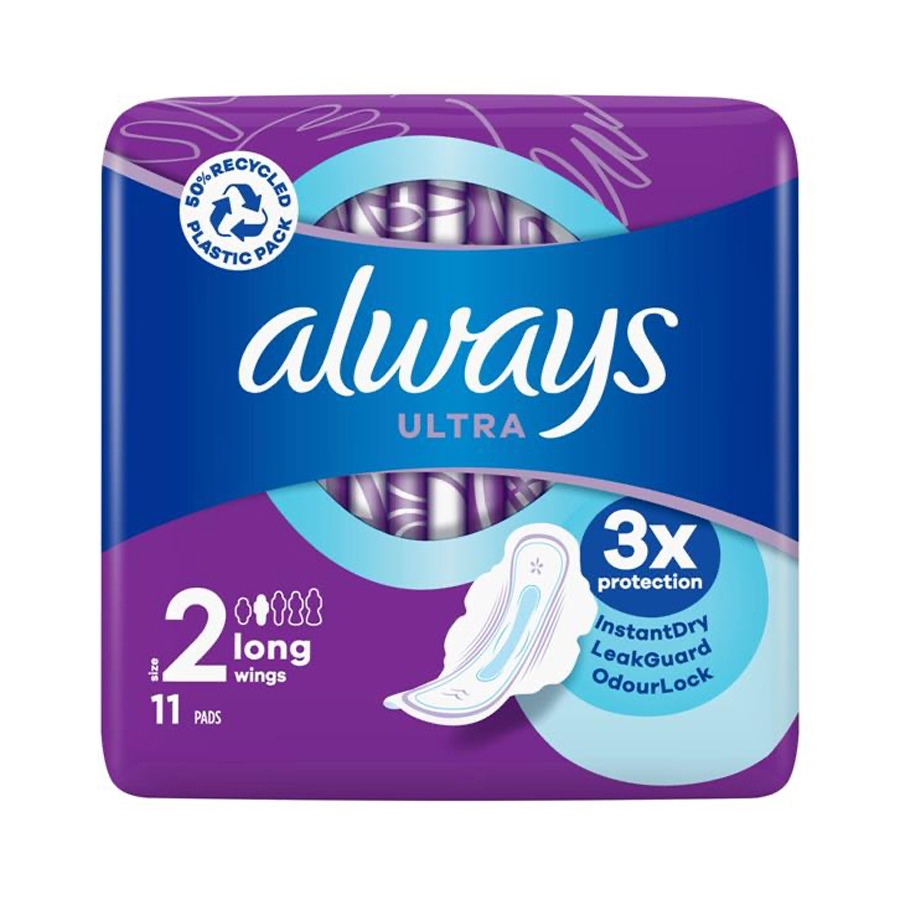 ALWAYS ULTRA DAY 11 CT SIZE 2 LONG WITH WINGS