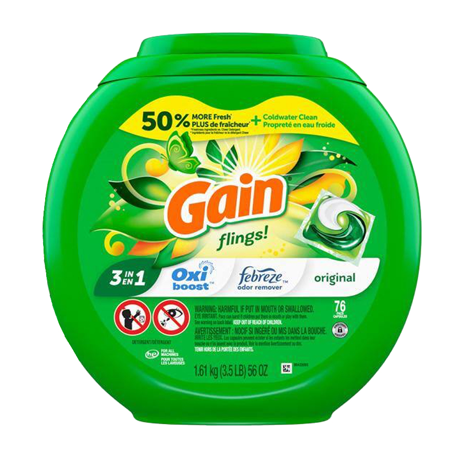 GAIN LAUNDRY PODS 42 CT 3 IN 1 ORIGINAL OXI / FABREZE