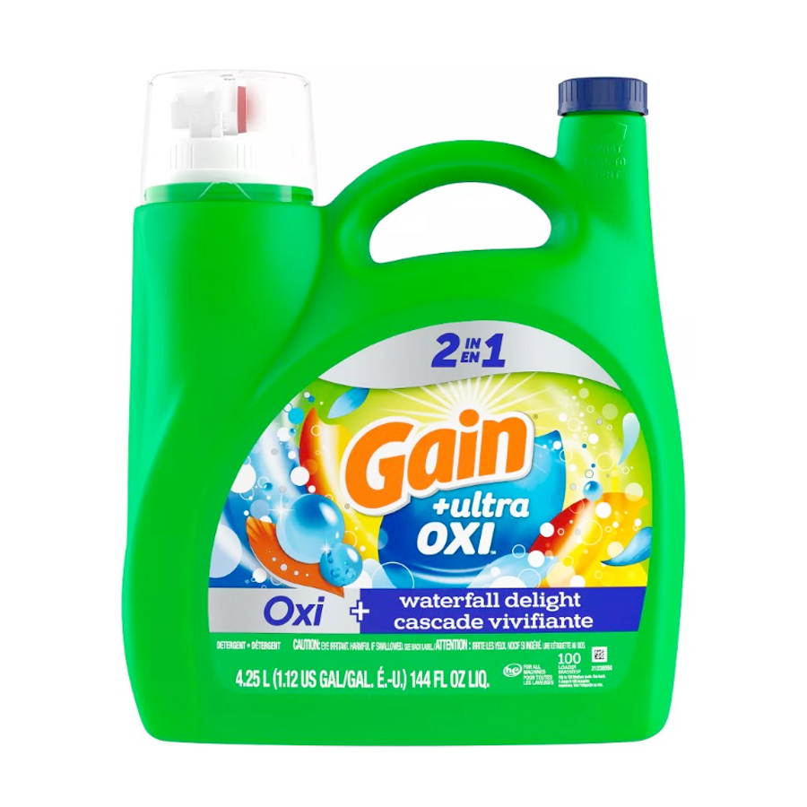 GAIN LIQUID DETERGENT 144 OZ / 4.26 L WATERFALL DELIGHT