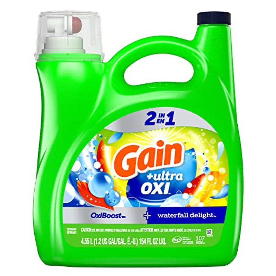 GAIN LIQUID DETERGENT 154 OZ / 107 LOADS 2IN1 WATERFALL DELIGHT