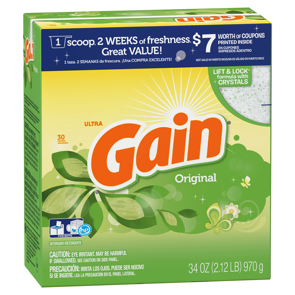 GAIN POWDER DETERGENT 34 OZ 33 LOADS ORIGINAL