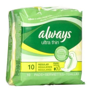 ALWAYS ULTRA THIN 10 CT REG W FLEX WINGS SIZE 1
