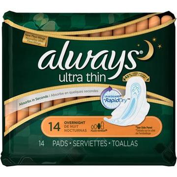 ALWAYS ULTRA THIN 13 CT OVERNIGHT LNG SIZE 4