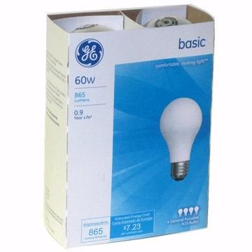 GE LIGHT BULB 60 W 4 PK FROSTED
