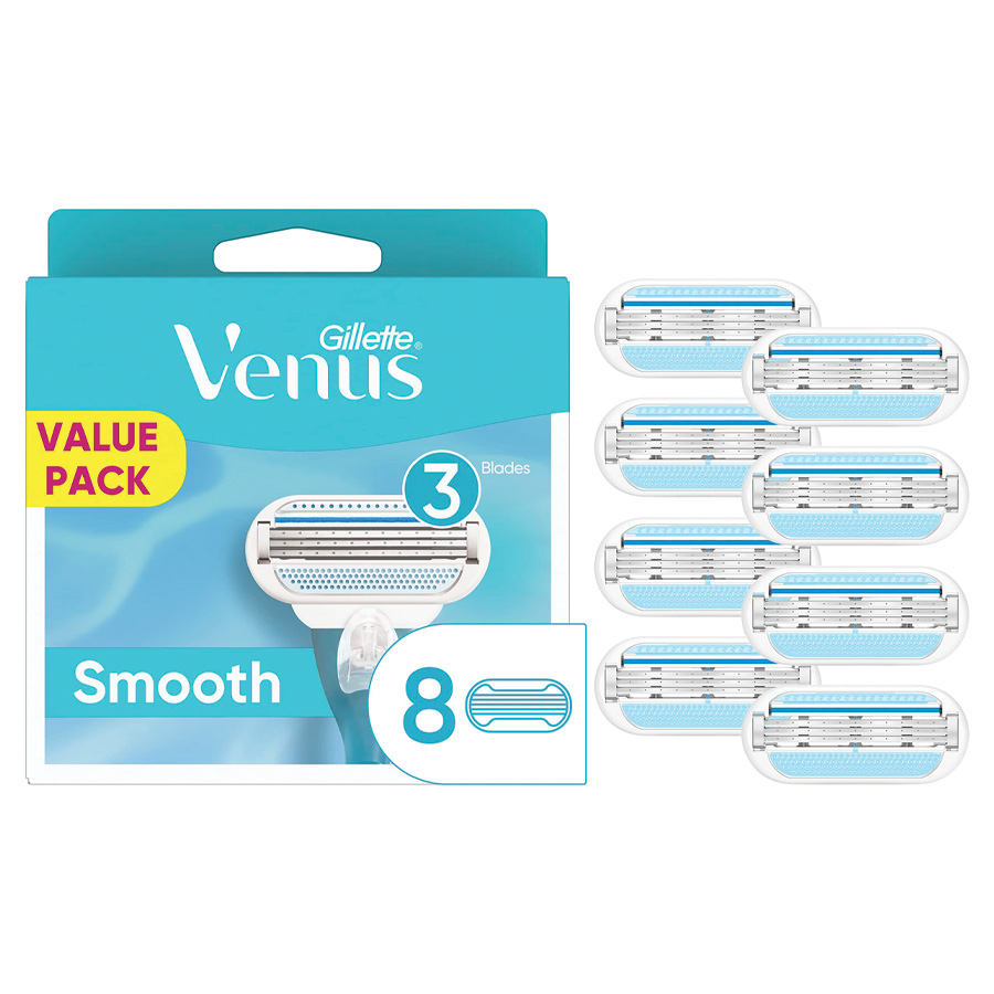 GILETTE RAZOR BLADES 8 CT VENUS SMOOTH WOMEN'S REFILL