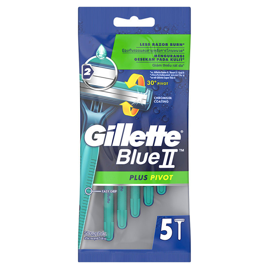 GILLETTE BLUE II 5 CT DISP RAZOR PIVOT