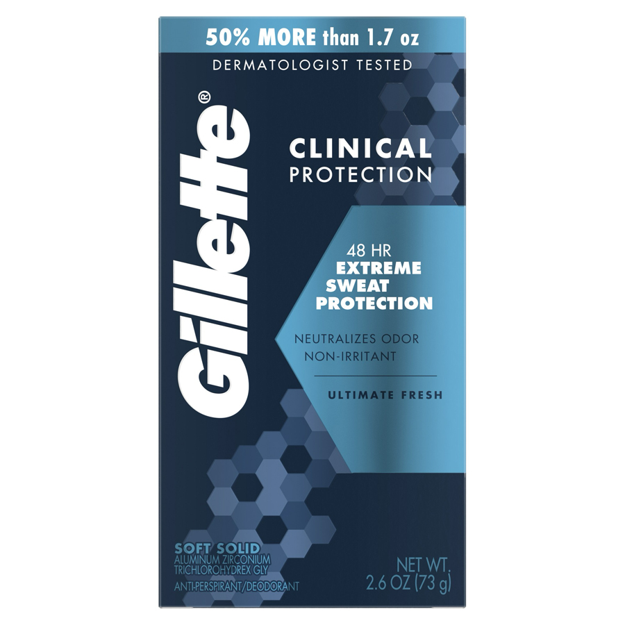 GILLETTE CLEAR GEL 2.6 OZ CLINICAL ULTIMATE FRESH