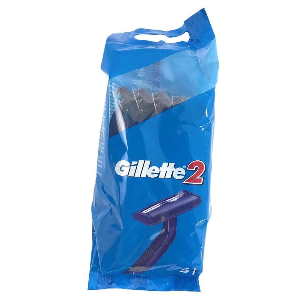 GILLETTE DISPOSABLE RAZOR 5 CT G2 DOUBLE BLADES