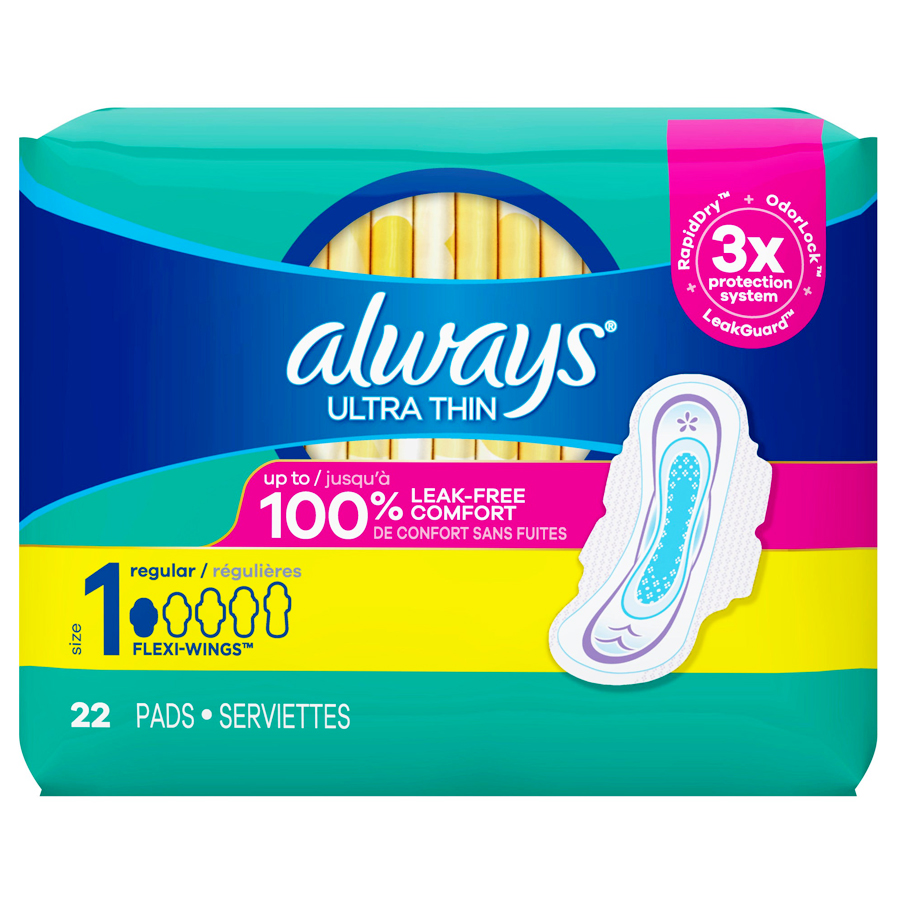 ALWAYS ULTRA THIN PAD 22 CT SIZE 1