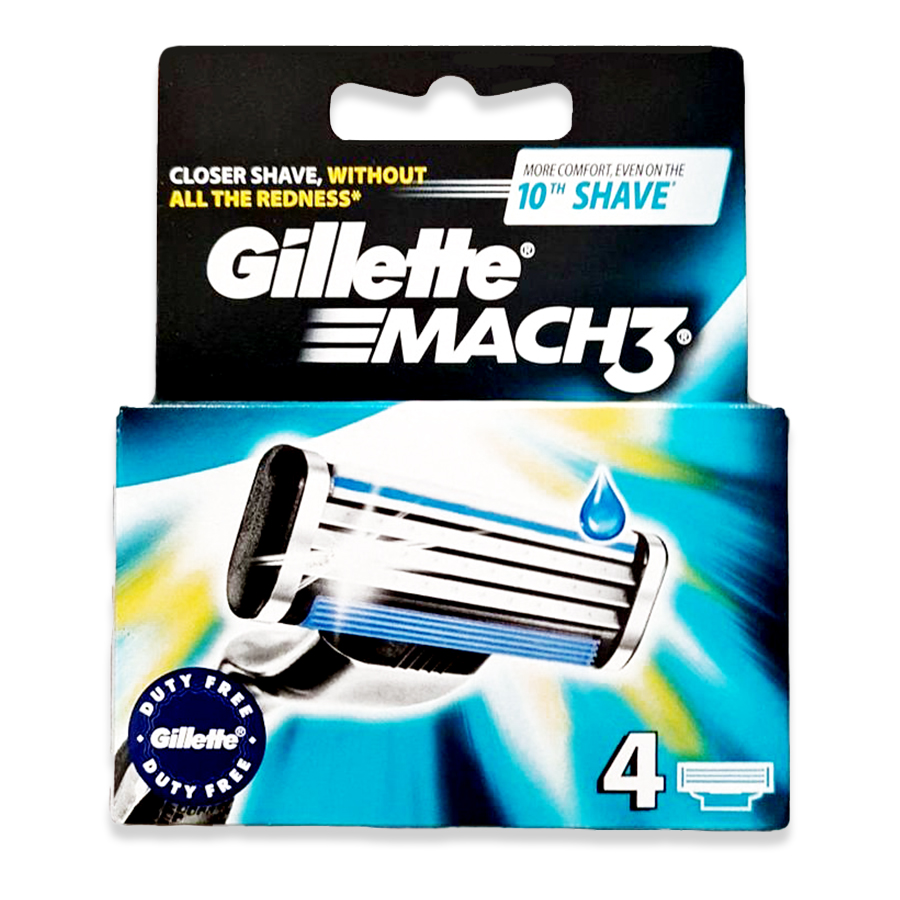 GILLETTE MACH 3 BLADES 4 CT DUTY FREE