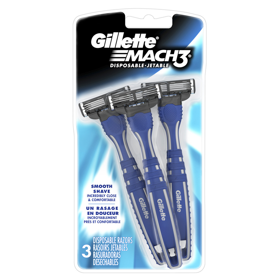 GILLETTE MACH 3 DISPOSABLE MEN'S 3 CT