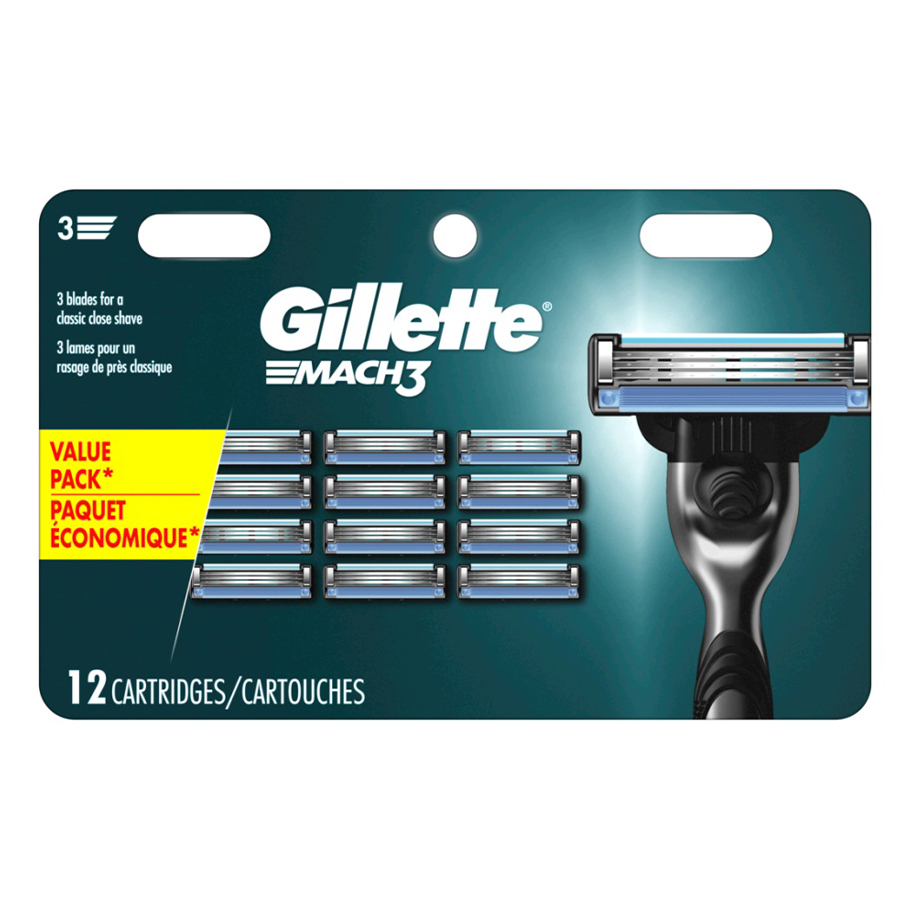 GILLETTE MACH 3 RAZOR 12 CT REFILLS