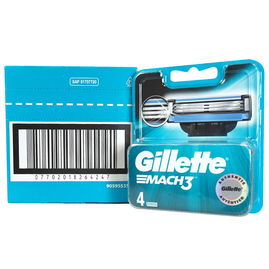GILLETTE MACH3 DISPOSABLE CARTRIDGE 4 CT