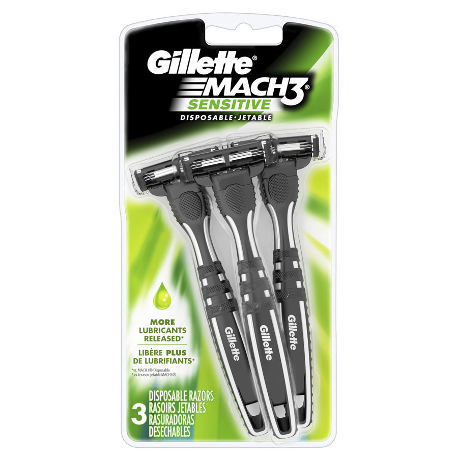 GILLETTE MACH3 SENSITIVE 3CT DISPOSABLE