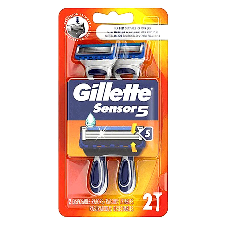 GILLETTE MEN'S DISPOSABLE RAZOR 2 CT SENSOR 5