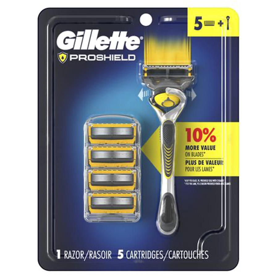 GILLETTE PROSHIELD 1 RAZOR + 5 CARTRIDGES