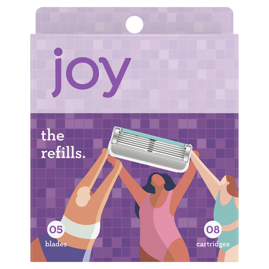 GILLETTE RAZOR BLADE REFILL 8 CT JOY FIVE-BLADED WOMEN'S
