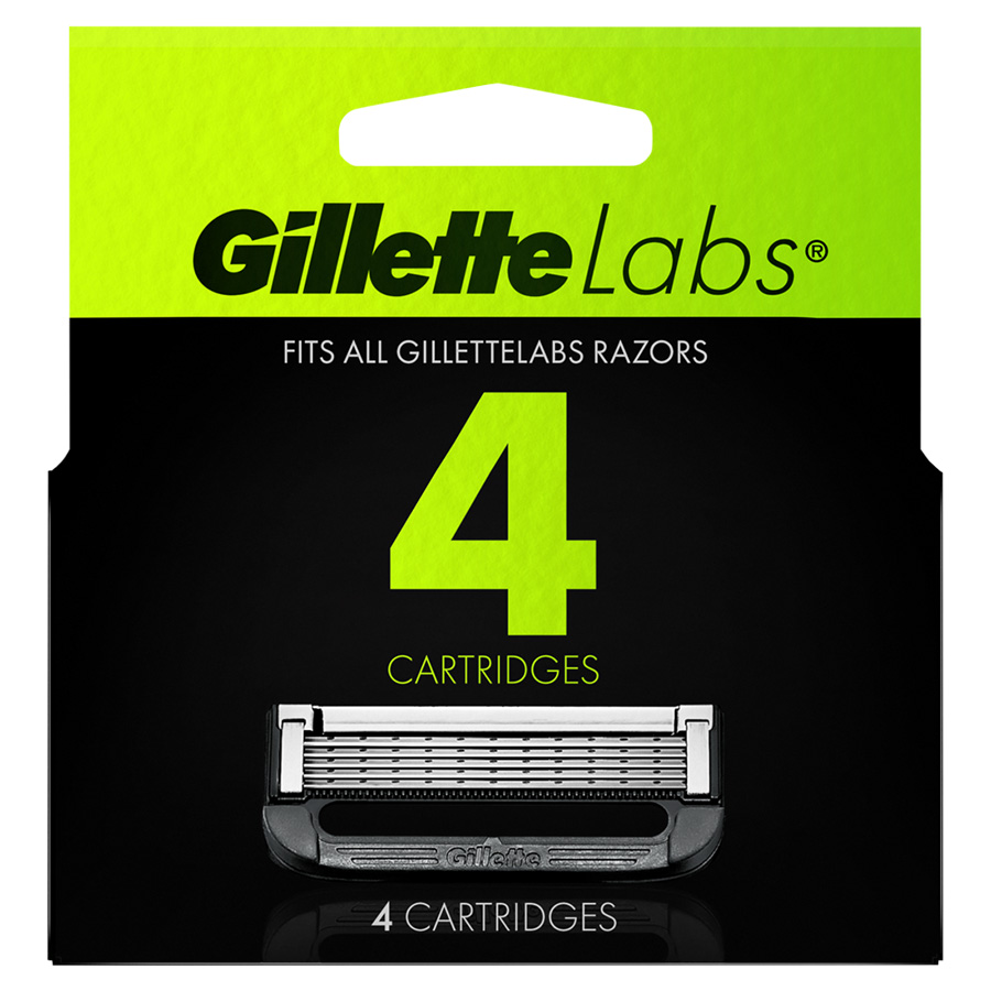 GILLETTE RAZOR BLADE REFILLS 4 CT COMPATIBLE WITH GILLETTELABS WITH EXFOLIATING BAR