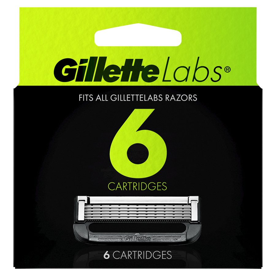 GILLETTE RAZOR BLADE REFILLS 6 CT LABS COMPATIBLE WITH GILLETTELABS WITH EXFOLIATING BAR