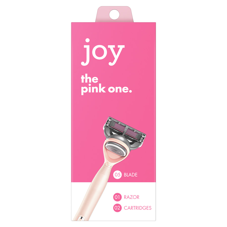 GILLETTE RAZOR HANDLE 1 CT + 2 REFILLES PINK JOY FIVE-BLADED WOMEN'S