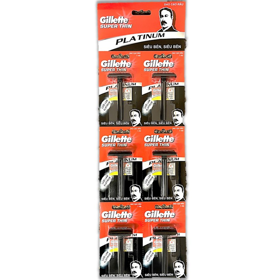 GILLETTE RAZOR SUPER THIN PLATINUM 6CT