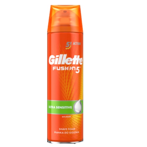 GILLETTE SHAVING FOAM 250 ML FUSION 5 ULTRA SENSITIVE
