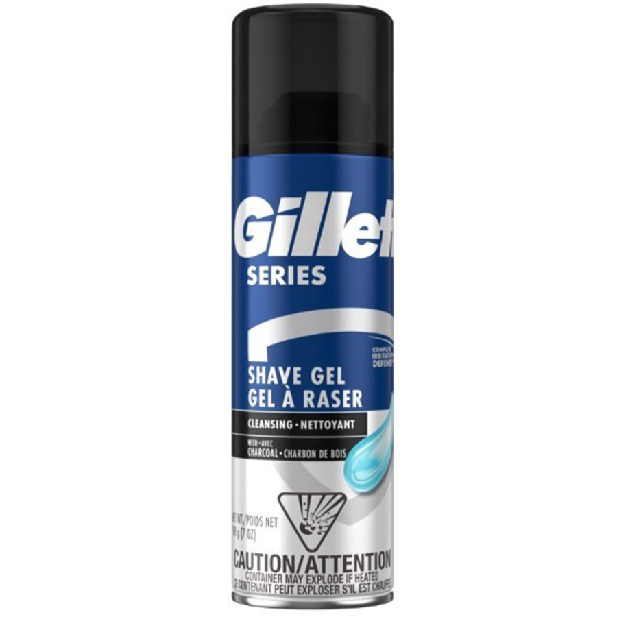 GILLETTE SHAVING GEL CLEANSING MENS CHARCOAL 7 OZ