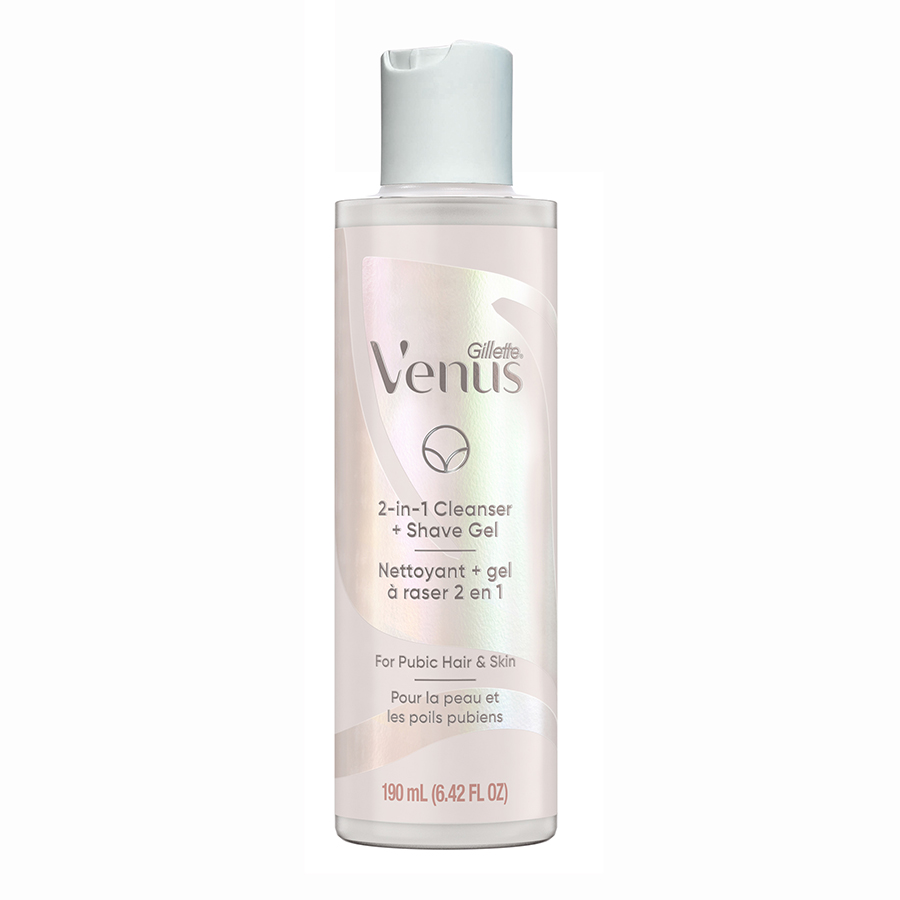 GILLETTE VENUS CLEANSER + SHAVE GEL 6.4 OZ FOR PUBIC HAIR AND SKIN, 2-IN-1