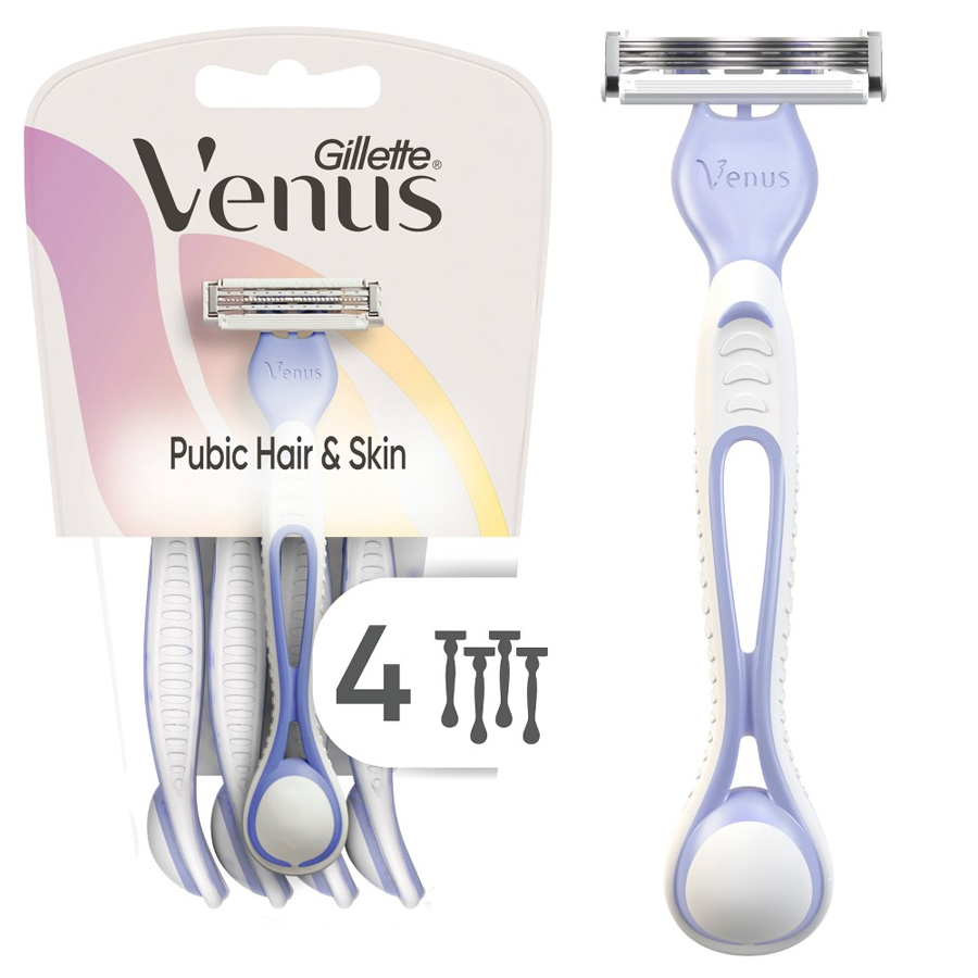 GILLETTE VENUS DISPOSABLE RAZOR 4 CT FOR PUBIC HAIR & SKIN