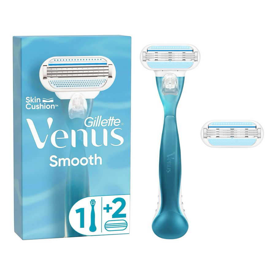 GILLETTE VENUS III SMOOTH 1 PK RAZOR FOR WOMEN 1 HANDLE + 2 CARTRIGES