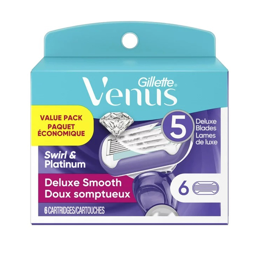 GILLETTE VENUS RAZOR 6 CT FOR WOMEN DELUXE SMOOTH SWIRL