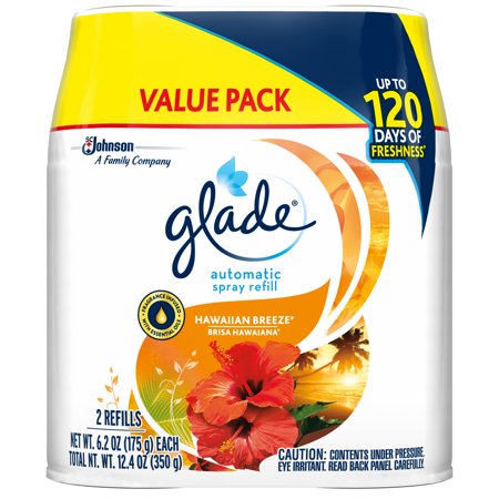 GLADE AIR FRESHENER REFILL 6.2 OZ 2 PK HAWAIIAN BREEZE AUTO