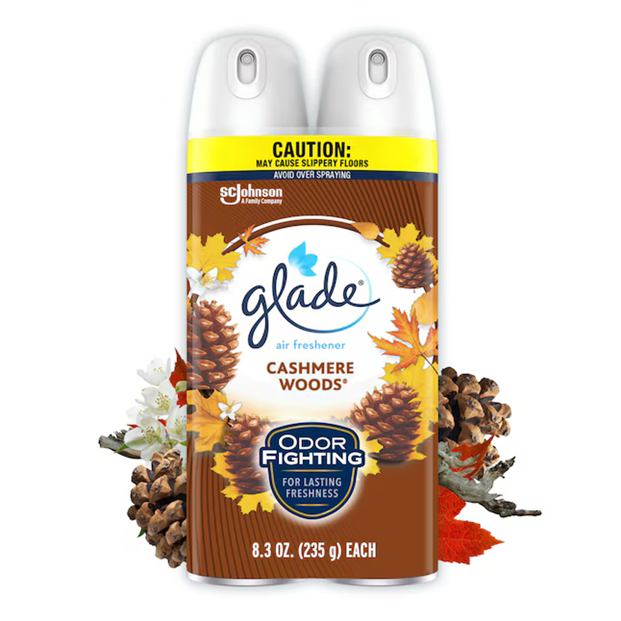 GLADE AIR FRESHENER SPRAY 8 OZ CASHMERE WOODS 2PACK