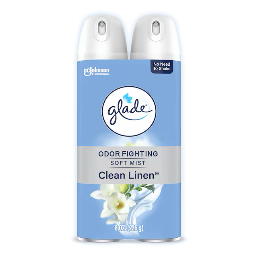GLADE AIR FRESHENER SPRAY 8 OZ CLEAN LINEN 2PACK
