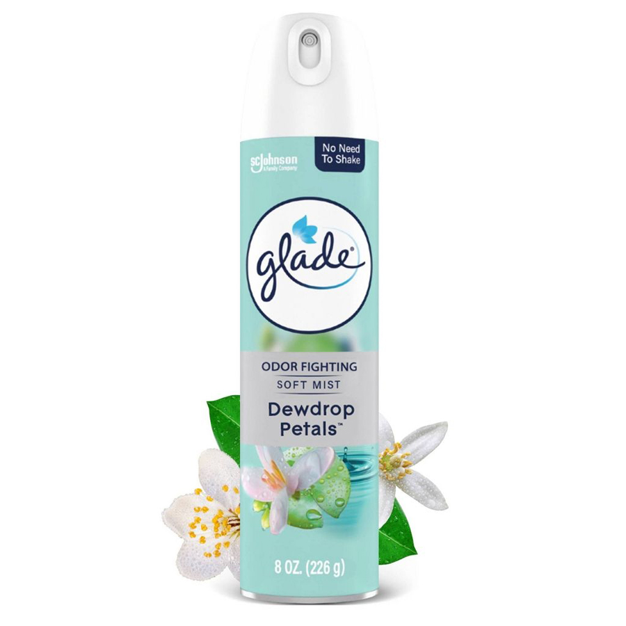 GLADE AIR FRESHENER SPRAY 8 OZ DEWDROP PETALS