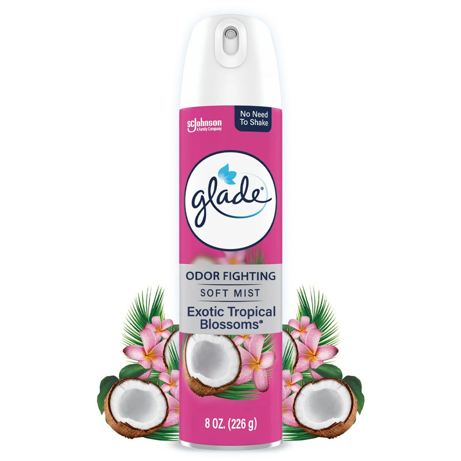 GLADE AIR FRESHENER SPRAY 8 OZ EXOTIC TROPICAL BLOSSOM