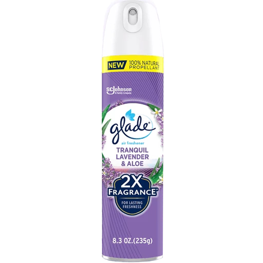 GLADE AIR FRESHENER SPRAY 8.3 OZ TRANQUIL LAVENDER & ALOE