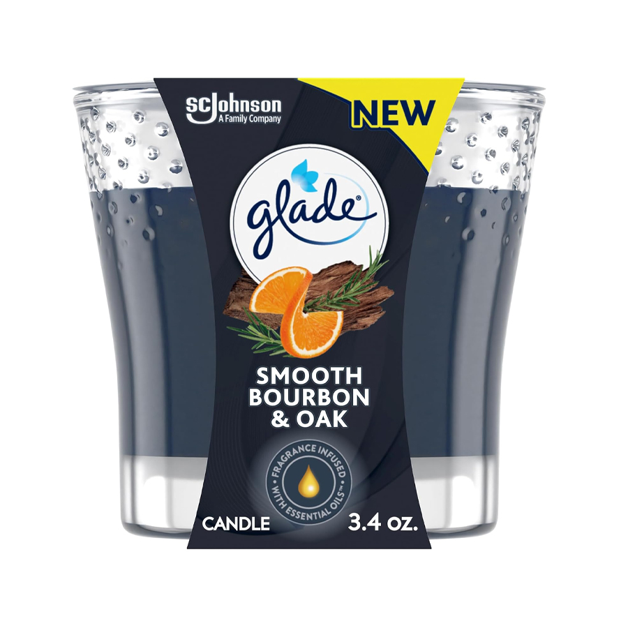 GLADE CANDLE SCENTED 3.4 OZ BOURBON & OAK