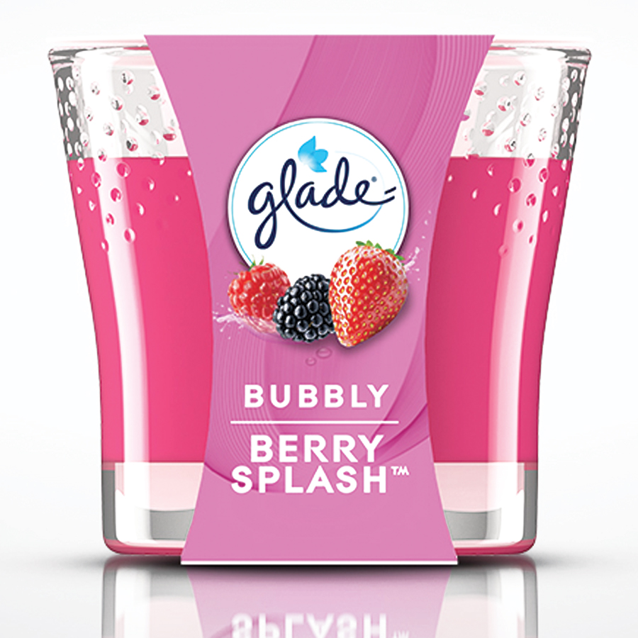 GLADE CANDLE SCENTED 3.4 OZ BUBBLY BERRY SPLASH