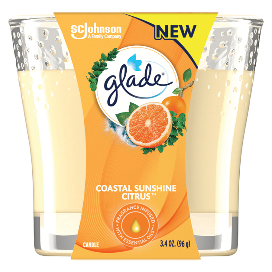 GLADE CANDLE SCENTED 3.4 OZ COASTAL SUNSHINE CITRUS