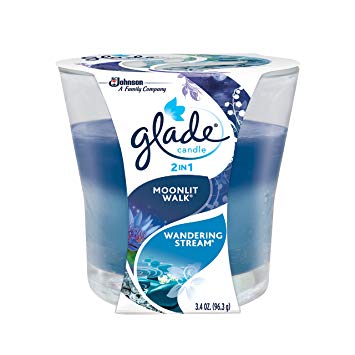 GLADE CANDLE SCENTED 3.4 OZ MOONLIT WALK & WANDERING STREAM