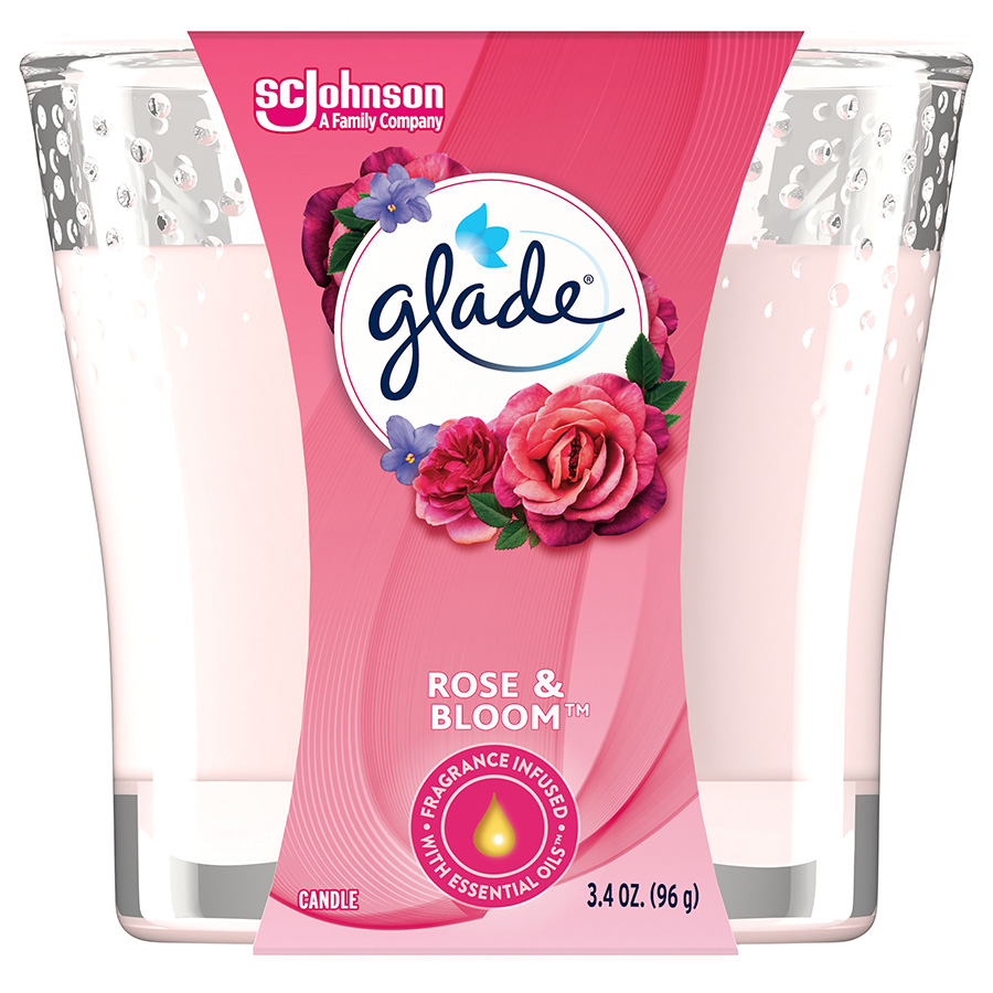 GLADE CANDLE SCENTED 3.4 OZ ROSE & BLOOM